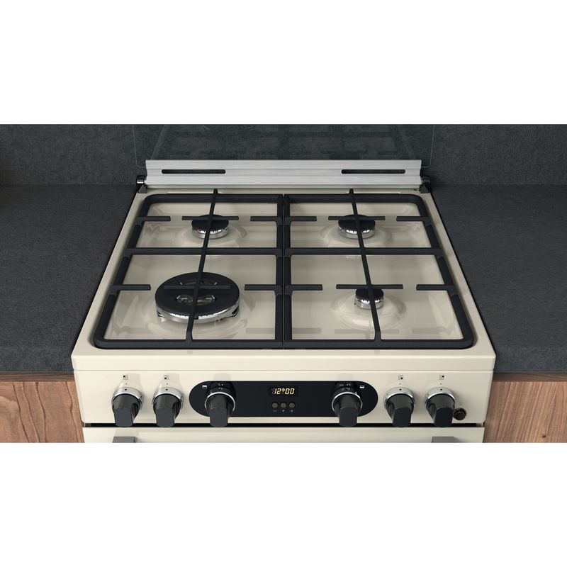 Hotpoint-Double-Cooker-CD67G0C2CJ-UK-Jasmine-A--Lifestyle-frontal-top-down