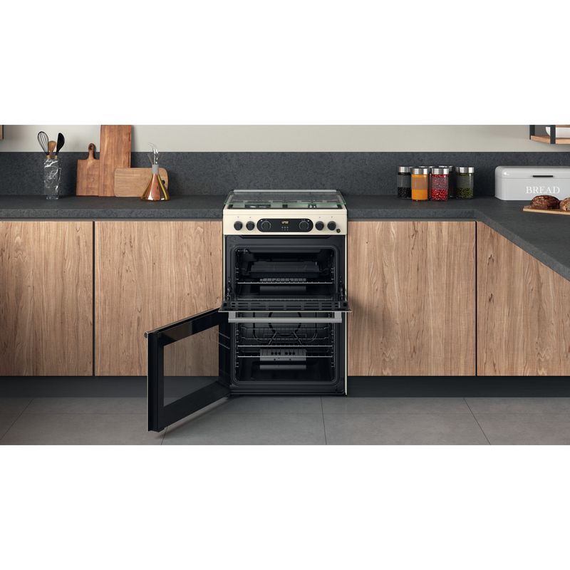 Hotpoint Double Cooker CD67G0C2CJ/UK Jasmine A+ Lifestyle frontal open