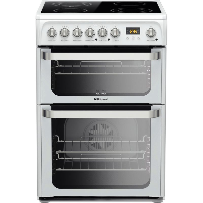 Hotpoint hue62ps deals electric cooker white