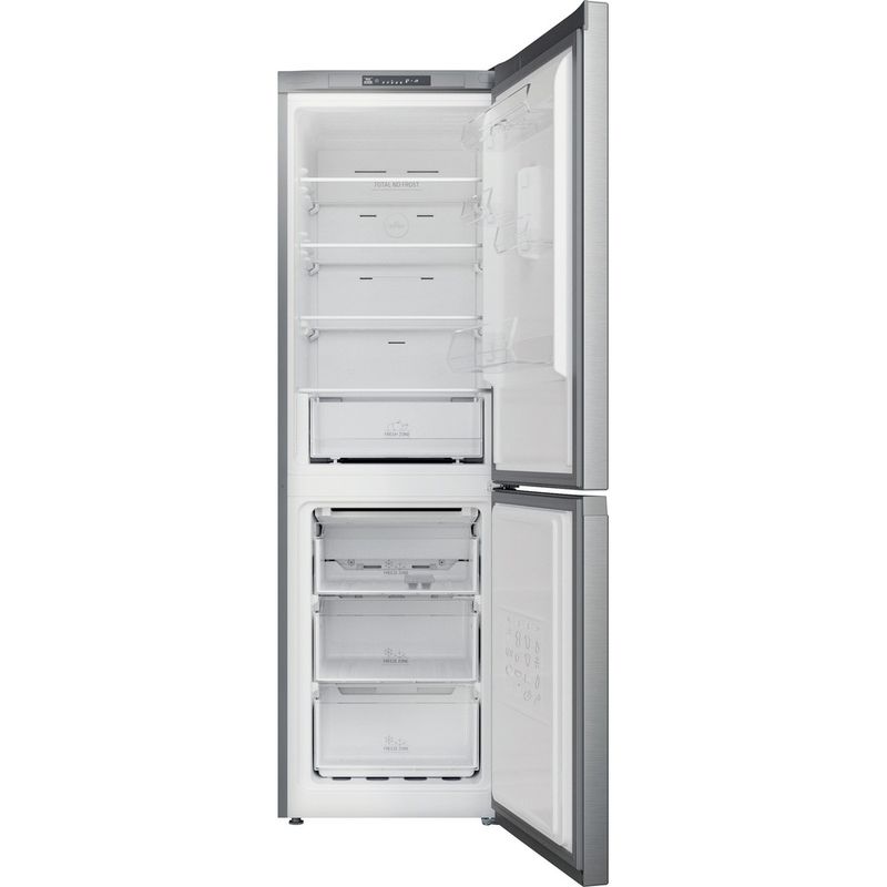 Hotpoint Fridge Freezer Freestanding H3X 81I SX Saturn Steel 2 doors Frontal open