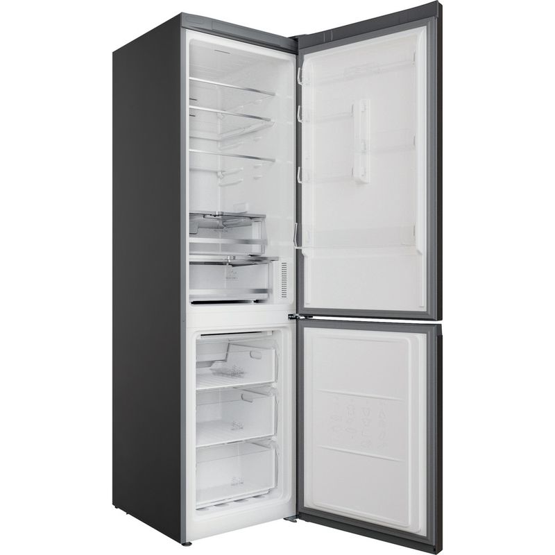 Hotpoint-Fridge-Freezer-Freestanding-H9X-94T-SX-Saturn-Steel-2-doors-Perspective-open