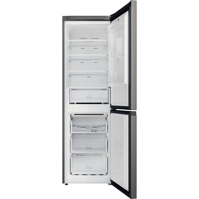 Hotpoint Fridge Freezer Freestanding H5X 82O SK Silver black 2 doors Frontal open