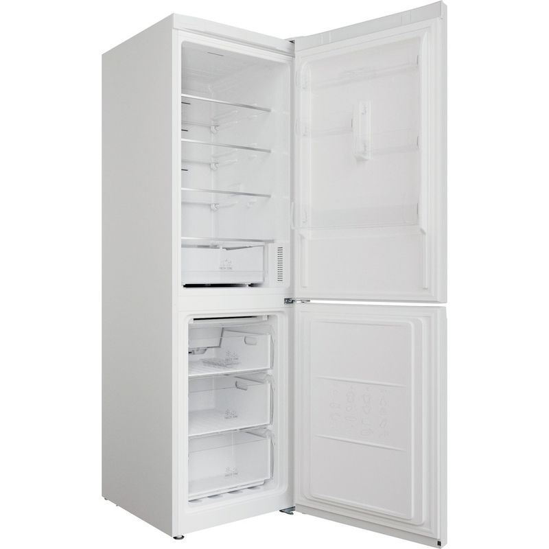 Hotpoint Fridge Freezer Freestanding H5X 82O W White 2 doors Perspective open