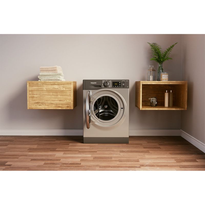 Hotpoint Washing machine Freestanding NM11 846 GC A UK N Graphite Front loader A Lifestyle frontal open