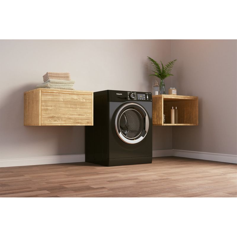 Hotpoint Washing machine Freestanding NM11 946 BC A UK N Black Front loader A Lifestyle perspective