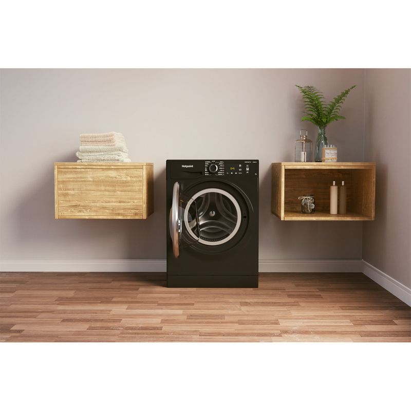 Hotpoint Washing machine Freestanding NM11 946 BC A UK N Black Front loader A Lifestyle frontal open