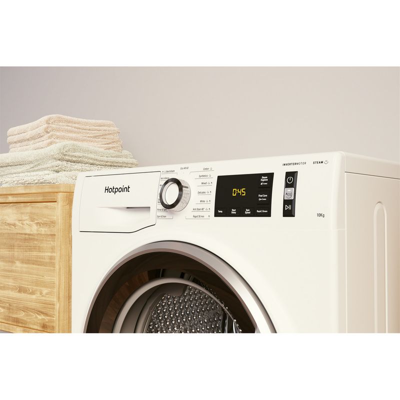 Hotpoint Washing machine Freestanding NM11 1046 WC A UK N White Front loader A Lifestyle control panel