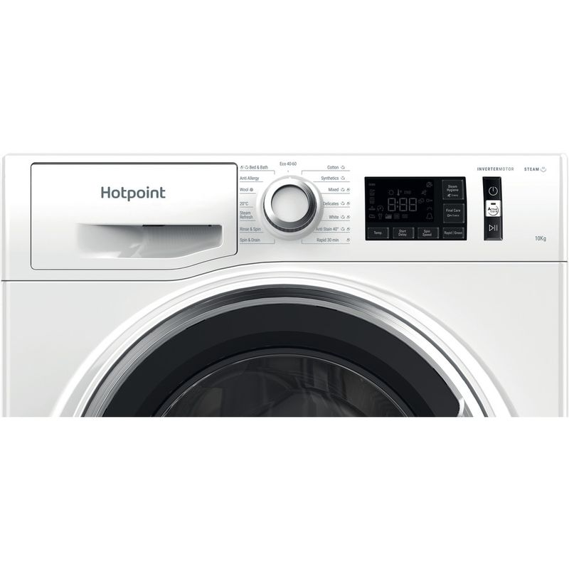 Hotpoint Washing machine Freestanding NM11 1046 WC A UK N White Front loader A Control panel