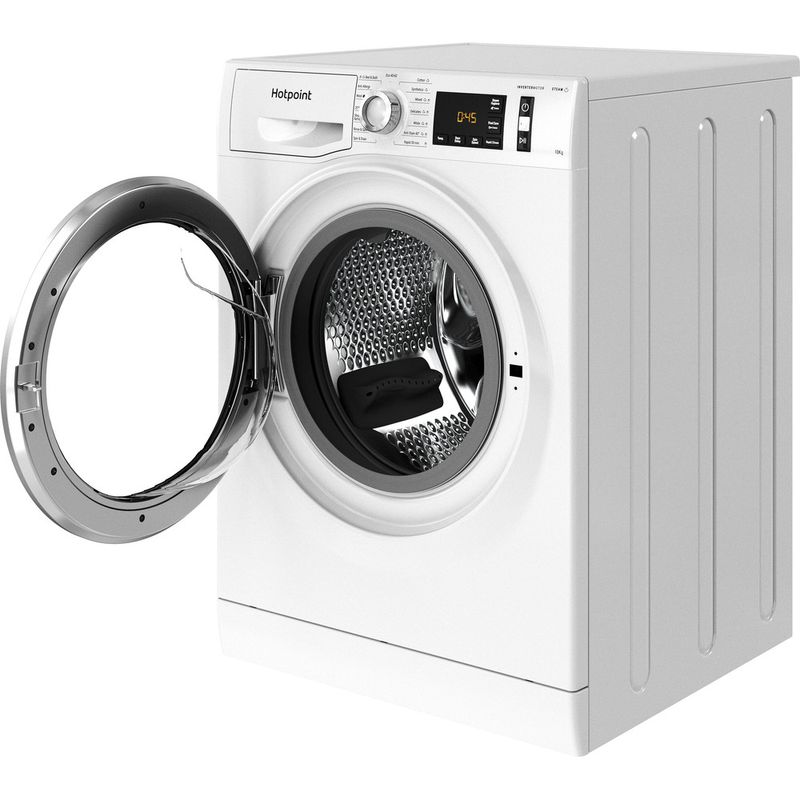 Hotpoint Washing machine Freestanding NM11 1065 WC A UK N White Front loader B Perspective open