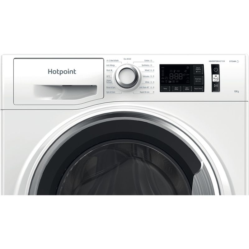 Hotpoint Washing machine Freestanding NM11 1065 WC A UK N White Front loader B Control panel