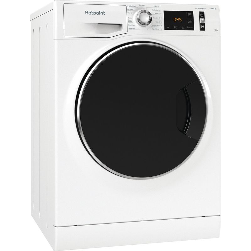 Hotpoint Washing machine Freestanding NM11 1046 WD A UK N White Front loader A Perspective