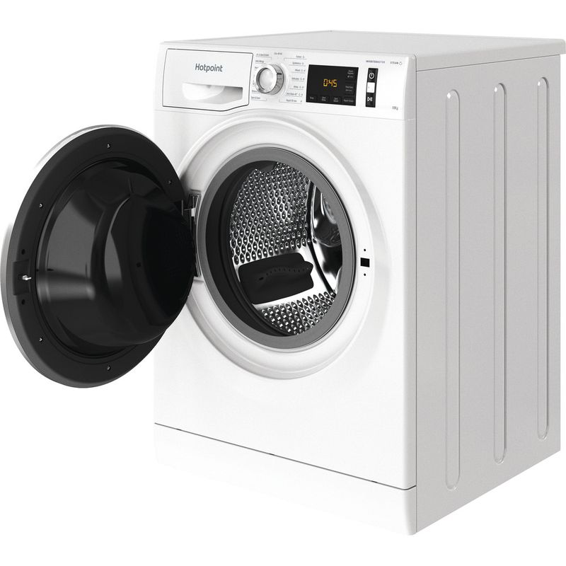 Hotpoint-Washing-machine-Freestanding-NM11-1046-WD-A-UK-N-White-Front-loader-A-Perspective-open