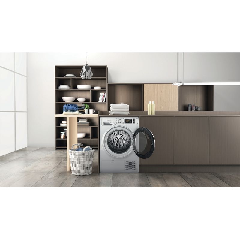 Hotpoint Dryer NT M11 9X2SXB UK Silver Lifestyle frontal open