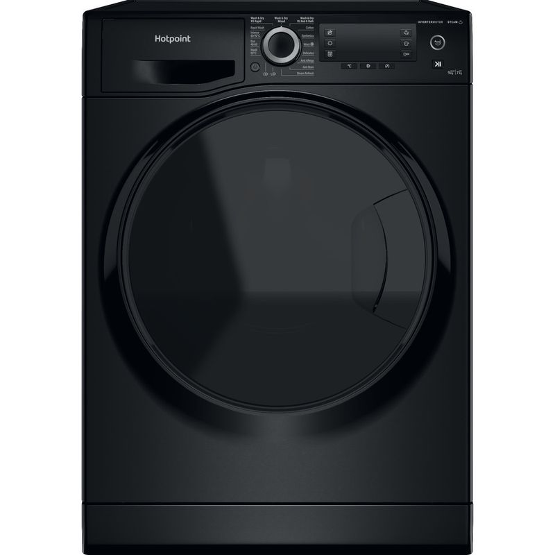 Hotpoint Washer dryer Freestanding NDD 9725 BDA UK Black Front loader Frontal