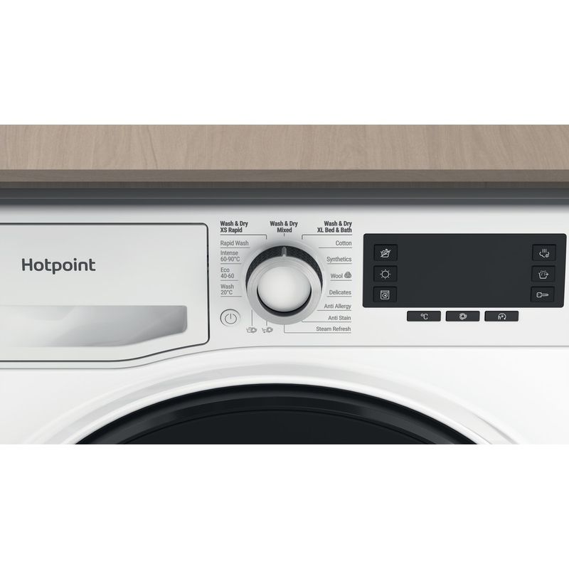 Hotpoint Washer dryer Freestanding NDD 9725 DA UK White Front loader Lifestyle detail