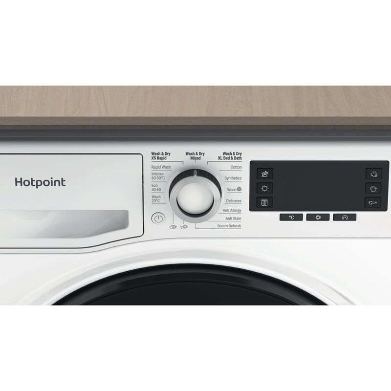 Hotpoint-Washer-dryer-Freestanding-NDD-9725-DA-UK-White-Front-loader-Control-panel