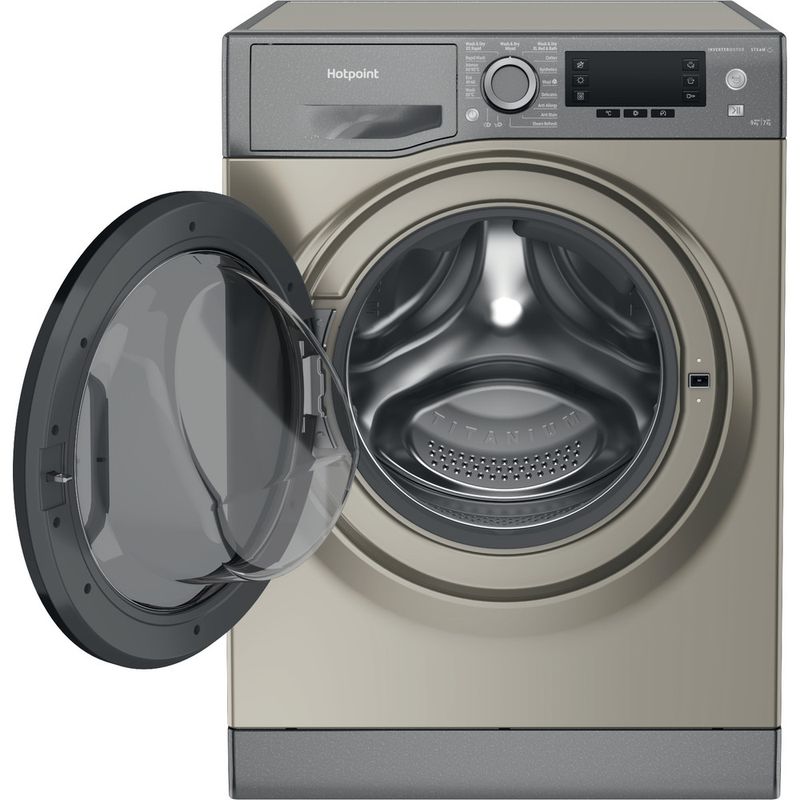 Hotpoint-Washer-dryer-Freestanding-NDD-9725-GDA-UK-Graphite-Front-loader-Frontal-open