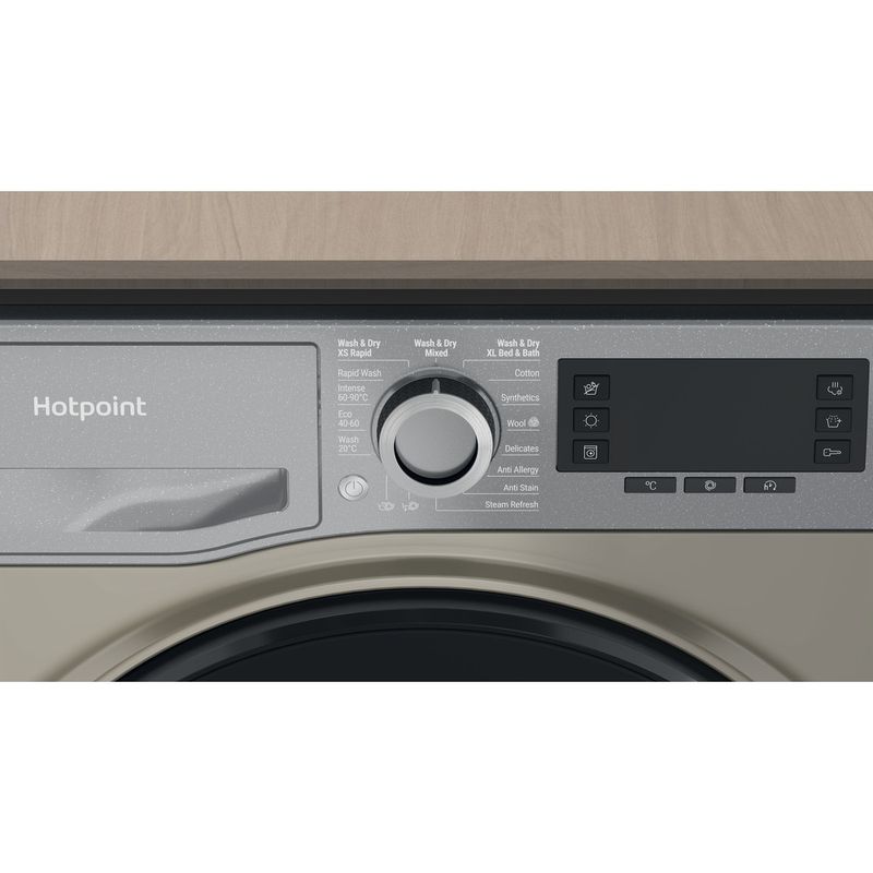 Hotpoint Washer dryer Freestanding NDD 9725 GDA UK Graphite Front loader Control panel