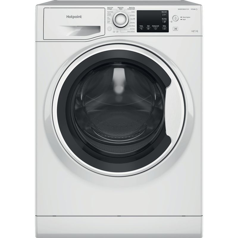 Hotpoint-Washer-dryer-Freestanding-NDB-11724-W-UK-White-Front-loader-Frontal