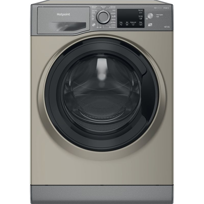 Hotpoint Washer dryer Freestanding NDB 9635 GK UK Graphite Front loader Frontal