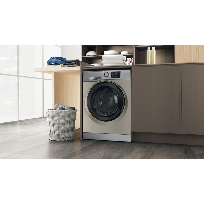 Hotpoint Washer dryer Freestanding NDB 9635 GK UK Graphite Front loader Lifestyle perspective