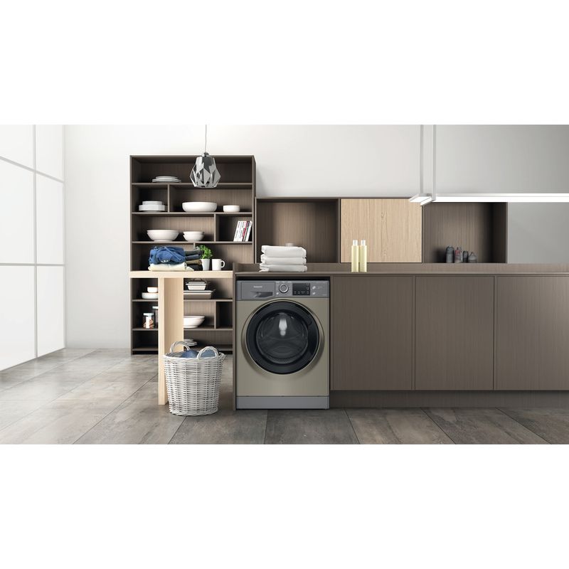 Hotpoint Washer dryer Freestanding NDB 9635 GK UK Graphite Front loader Lifestyle frontal