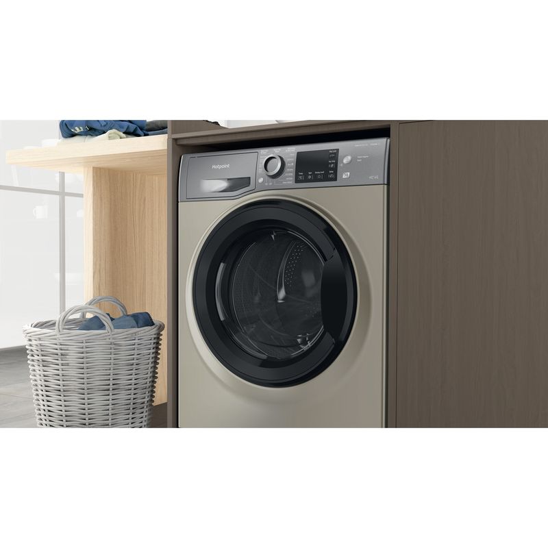 Hotpoint Washer dryer Freestanding NDB 9635 GK UK Graphite Front loader Lifestyle detail