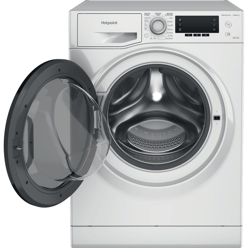 Hotpoint Washer dryer Freestanding NDD 9636 DA UK White Front loader Frontal open