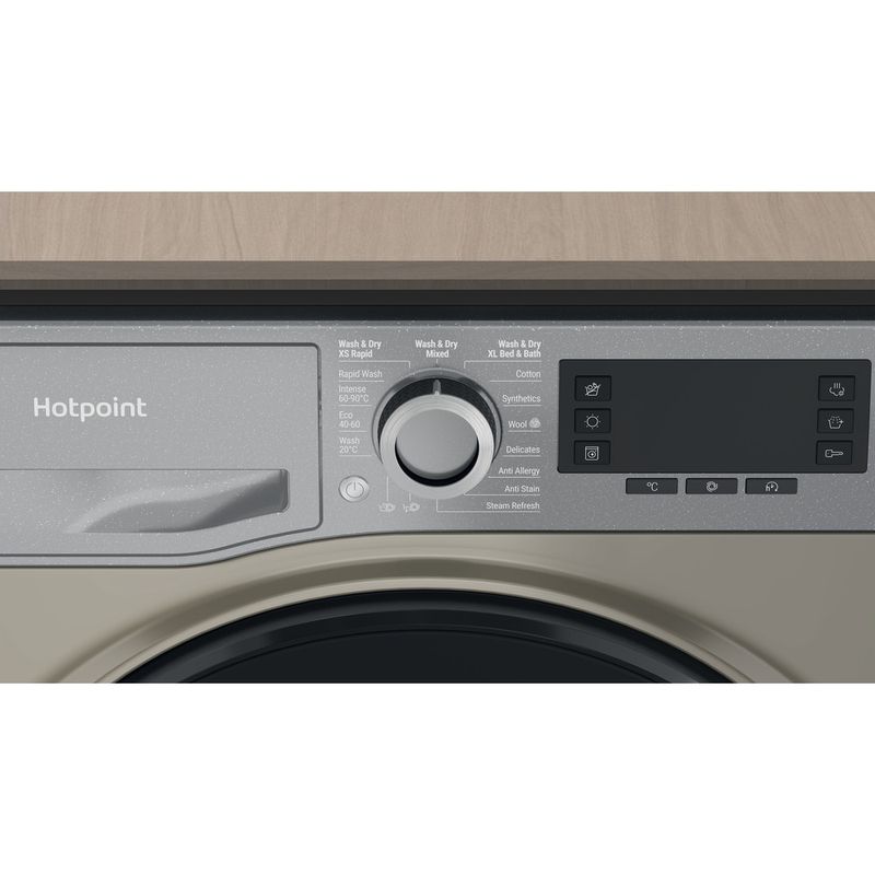 Hotpoint Washer dryer Freestanding NDD 8636 GDA UK Graphite Front loader Control panel