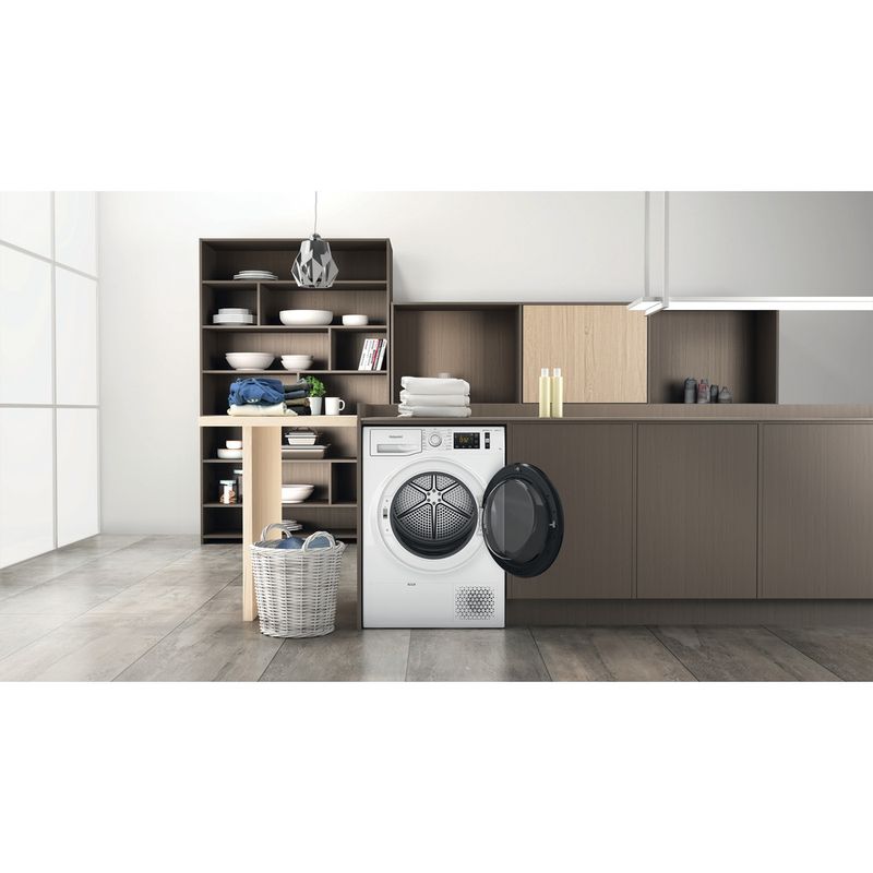 Hotpoint Dryer NT M11 9X3E UK White Lifestyle frontal open