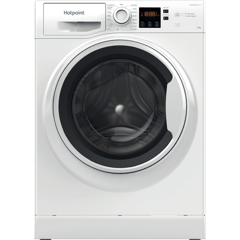 Hotpoint Washing machine Freestanding NSWA 1045C WW UK N White Front loader B Frontal