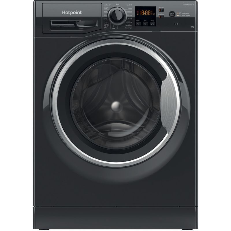 Hotpoint Washing machine Freestanding NSWM 965C BS UK N Black Front loader B Frontal