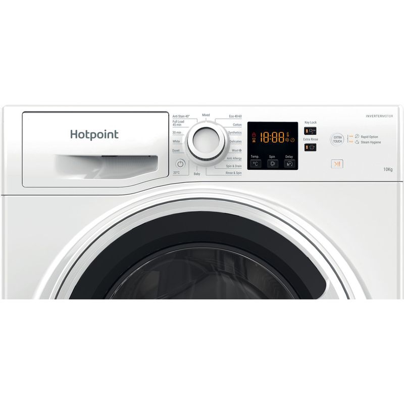 Hotpoint Washing machine Freestanding NSWA 1045C WW UK N White Front loader B Control panel