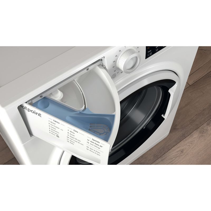 Hotpoint Washing machine Freestanding NSWA 1045C WW UK N White Front loader B Drawer