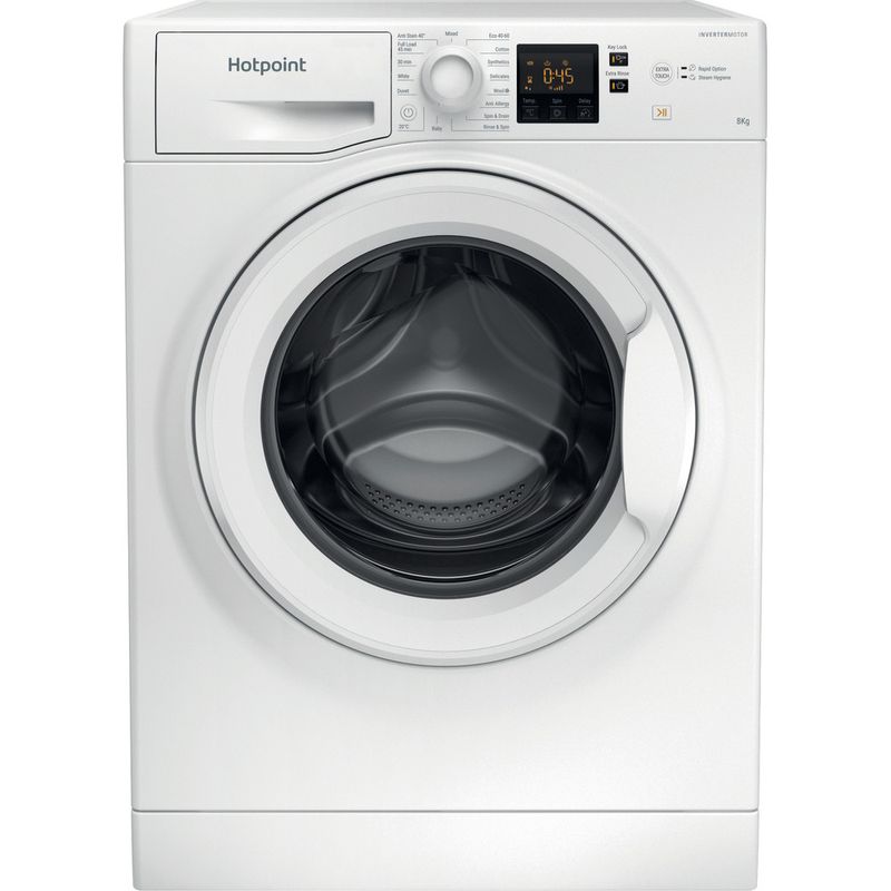 Hotpoint Washing machine Freestanding NSWR 845C WK UK N White Front loader B Frontal