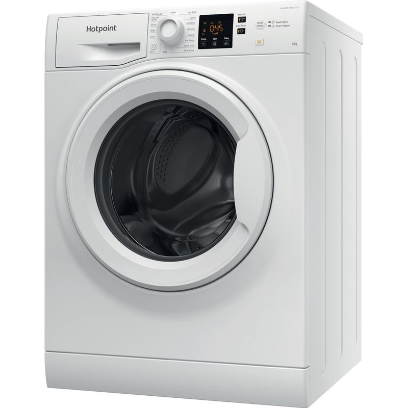 Hotpoint Washing machine Freestanding NSWR 845C WK UK N White Front loader B Perspective