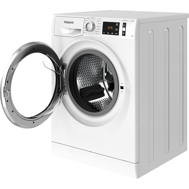 Hotpoint Washing machine Freestanding NM11 965 WC A UK N White Front loader B Perspective open