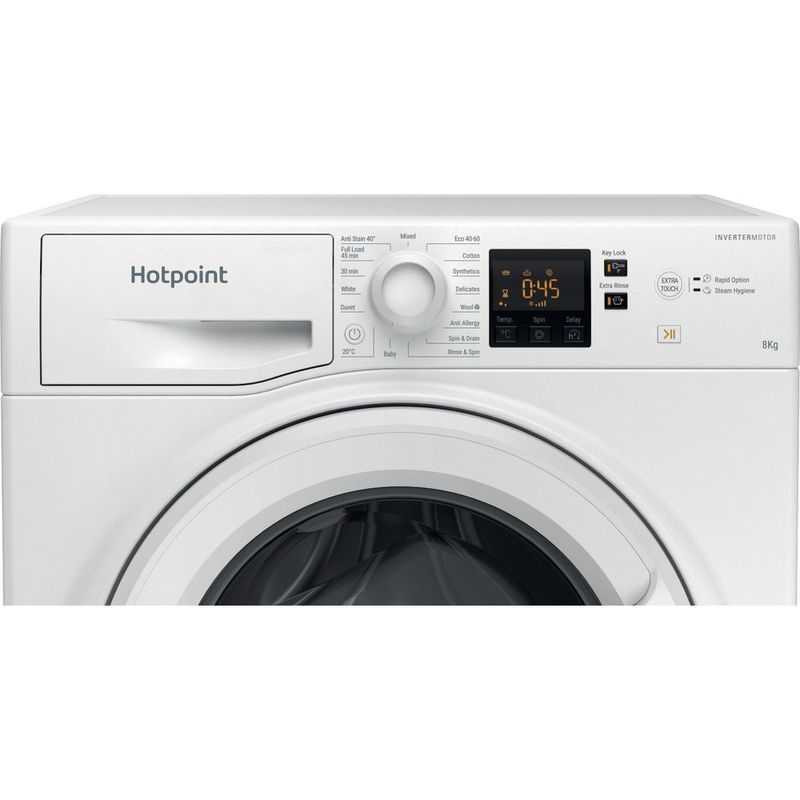 Hotpoint Washing machine Freestanding NSWR 845C WK UK N White Front loader B Control panel