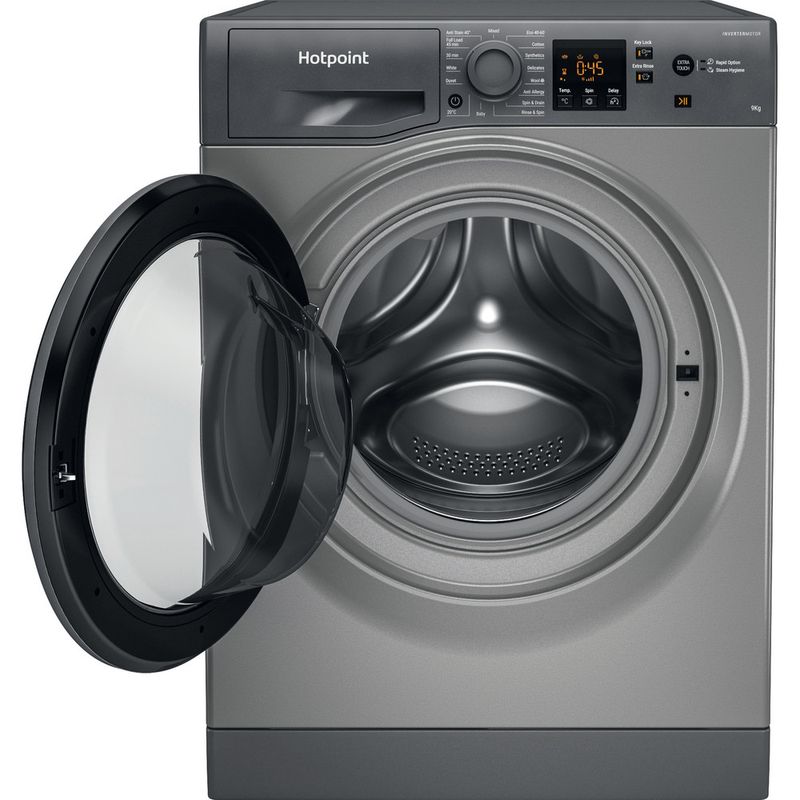 Hotpoint Washing machine Freestanding NSWM 945C GG UK N Graphite Front loader B Frontal open