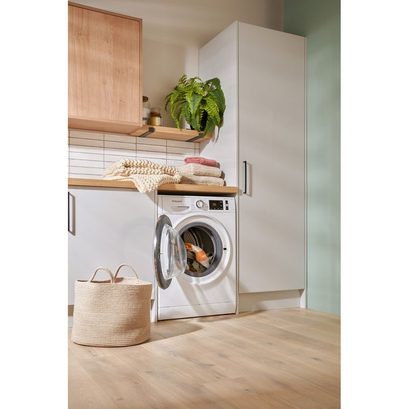 Hotpoint Washing machine Freestanding NM11 945 WC A UK N White Front loader B Lifestyle perspective open