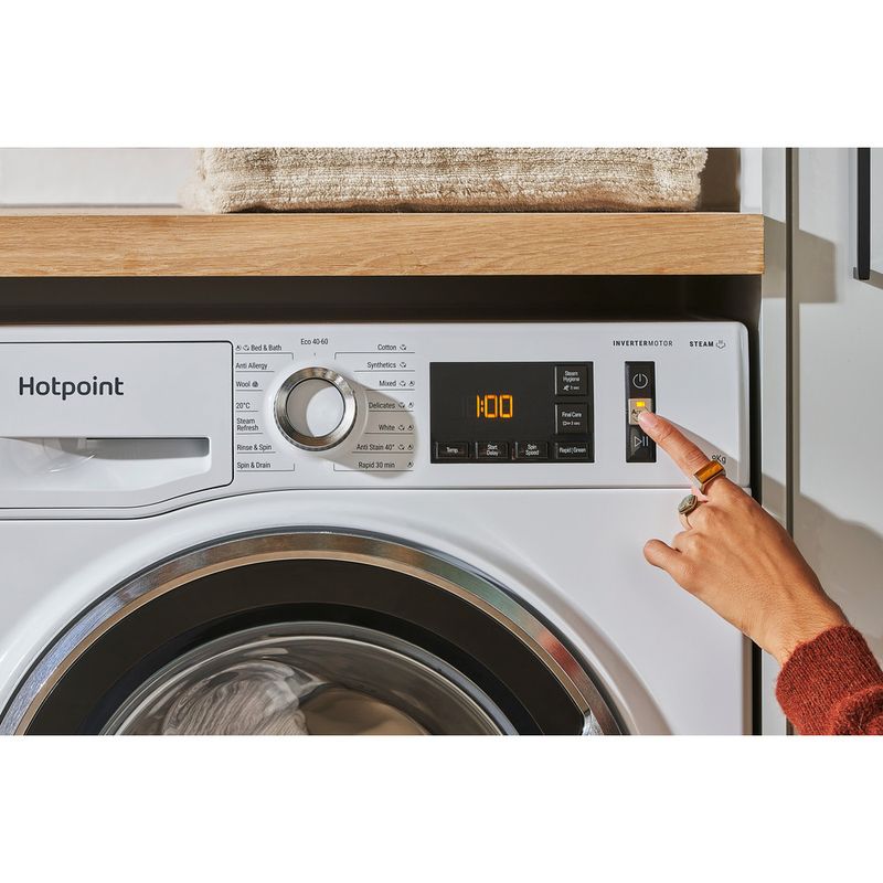 Hotpoint Washing machine Freestanding NM11 945 WC A UK N White Front loader B Lifestyle detail