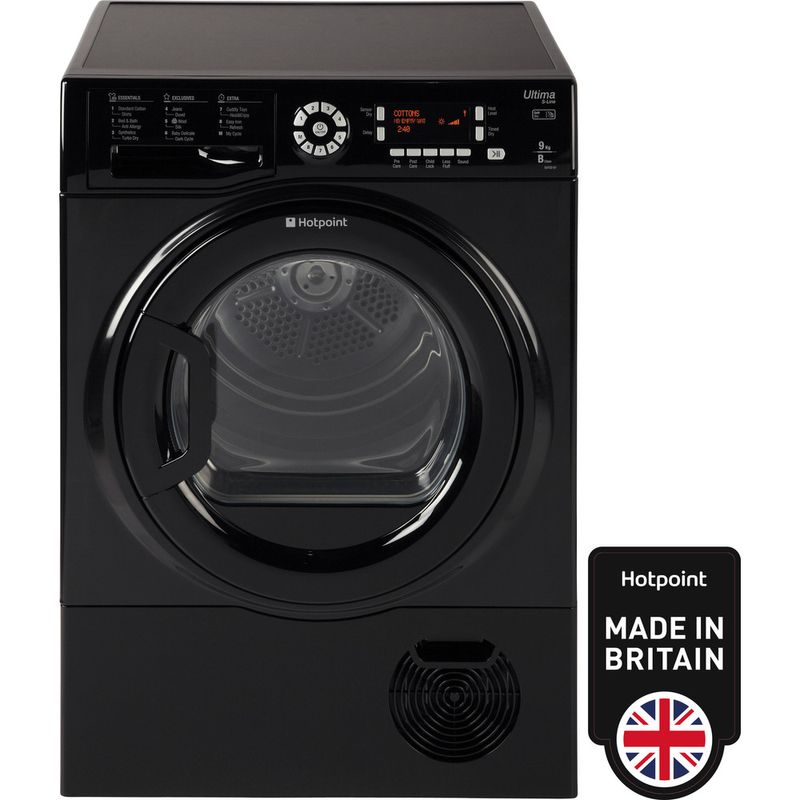 The Hotpoint Ultima SUTCD97B6PK Tumble Dryer in black is part of