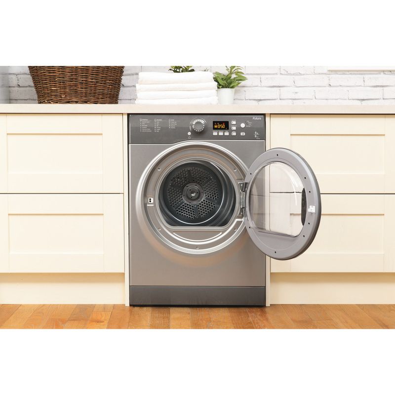 Hotpoint-Dryer-FTVFG-65B-GG--UK--Graphite-Lifestyle-frontal-open