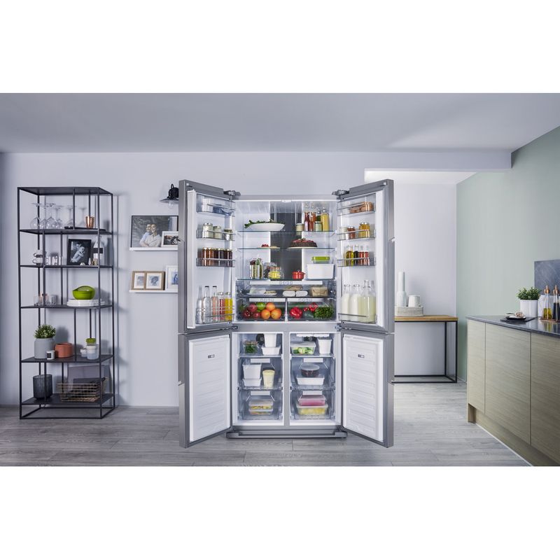 Hotpoint-Side-by-Side-Freestanding-HPSN--4T-A--IN-Inox-Lifestyle-frontal-open
