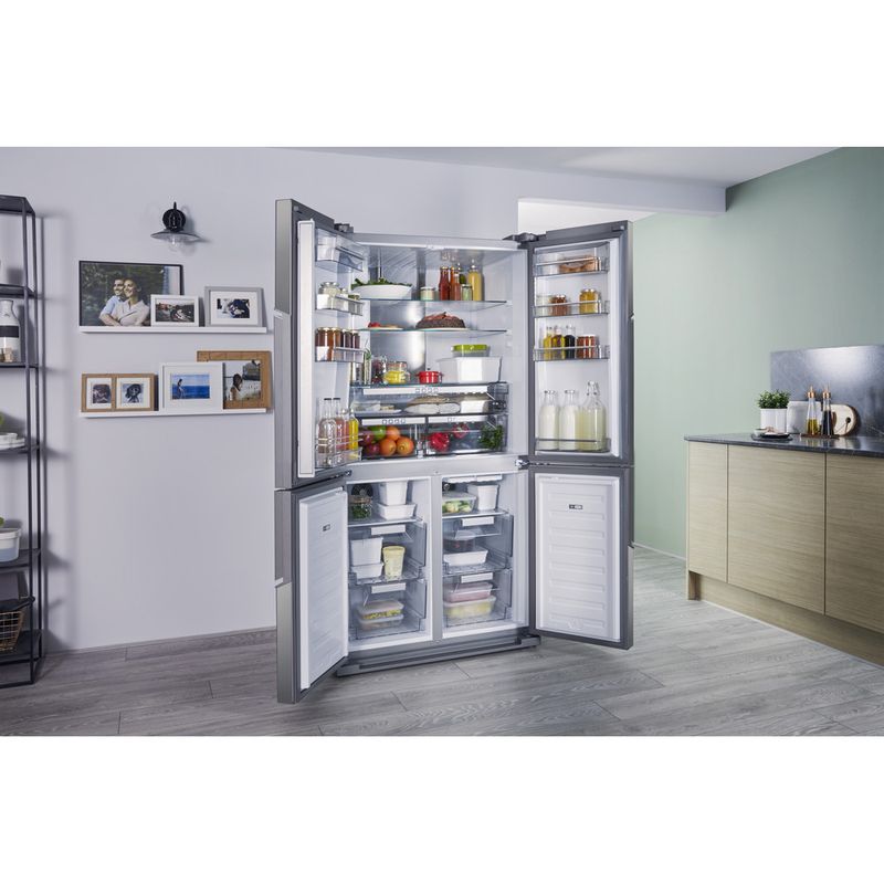 Hotpoint-Side-by-Side-Freestanding-HPSN--4T-A--IN-Inox-Lifestyle-perspective-open