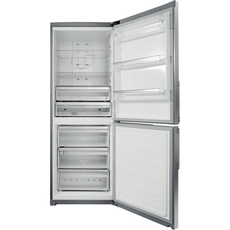 Hotpoint-Fridge-Freezer-Freestanding-NFFUD-191-X-Optic-Inox-2-doors-Frontal-open