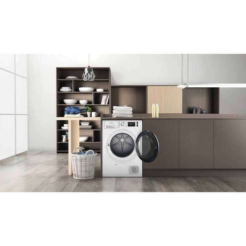 Hotpoint-Dryer-NT-M11-82XB-UK-White-Lifestyle-frontal-open