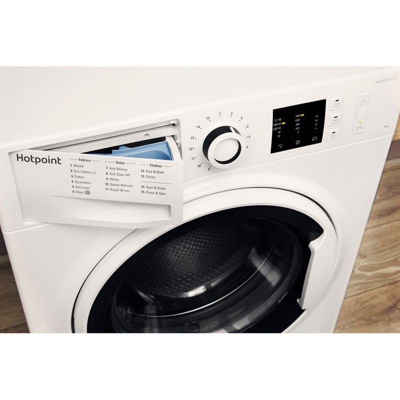 Hotpoint-Washing-machine-Freestanding-NM10-944-WW-UK-White-Front-loader-A----Drawer