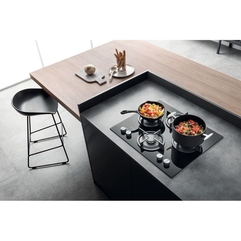Hotpoint HOB HGS 62S/BK Black GAS Lifestyle perspective
