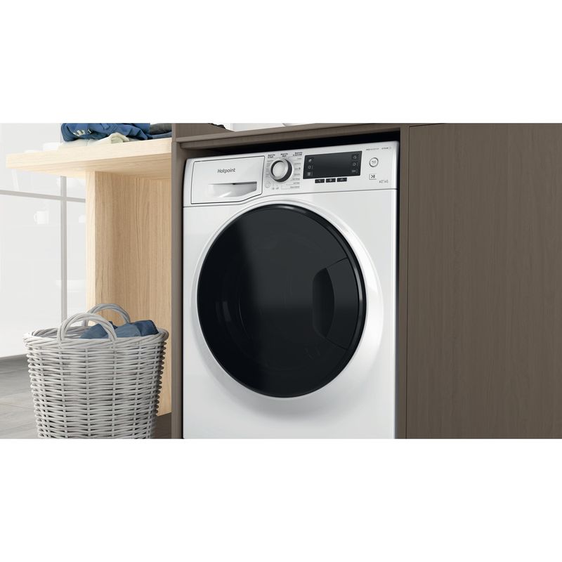 Hotpoint Washer dryer Freestanding NDD 8636 DA UK White Front loader Lifestyle detail